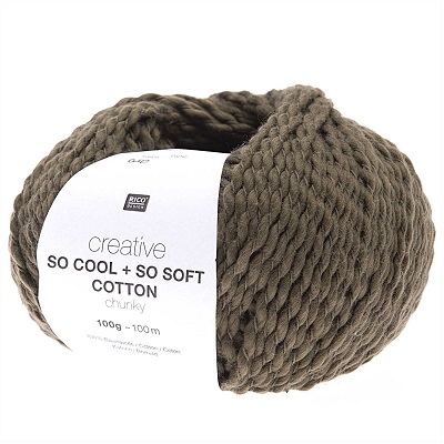 Rico So Cool So Soft 100g Cotton Chunky - Olive - Coming Soon