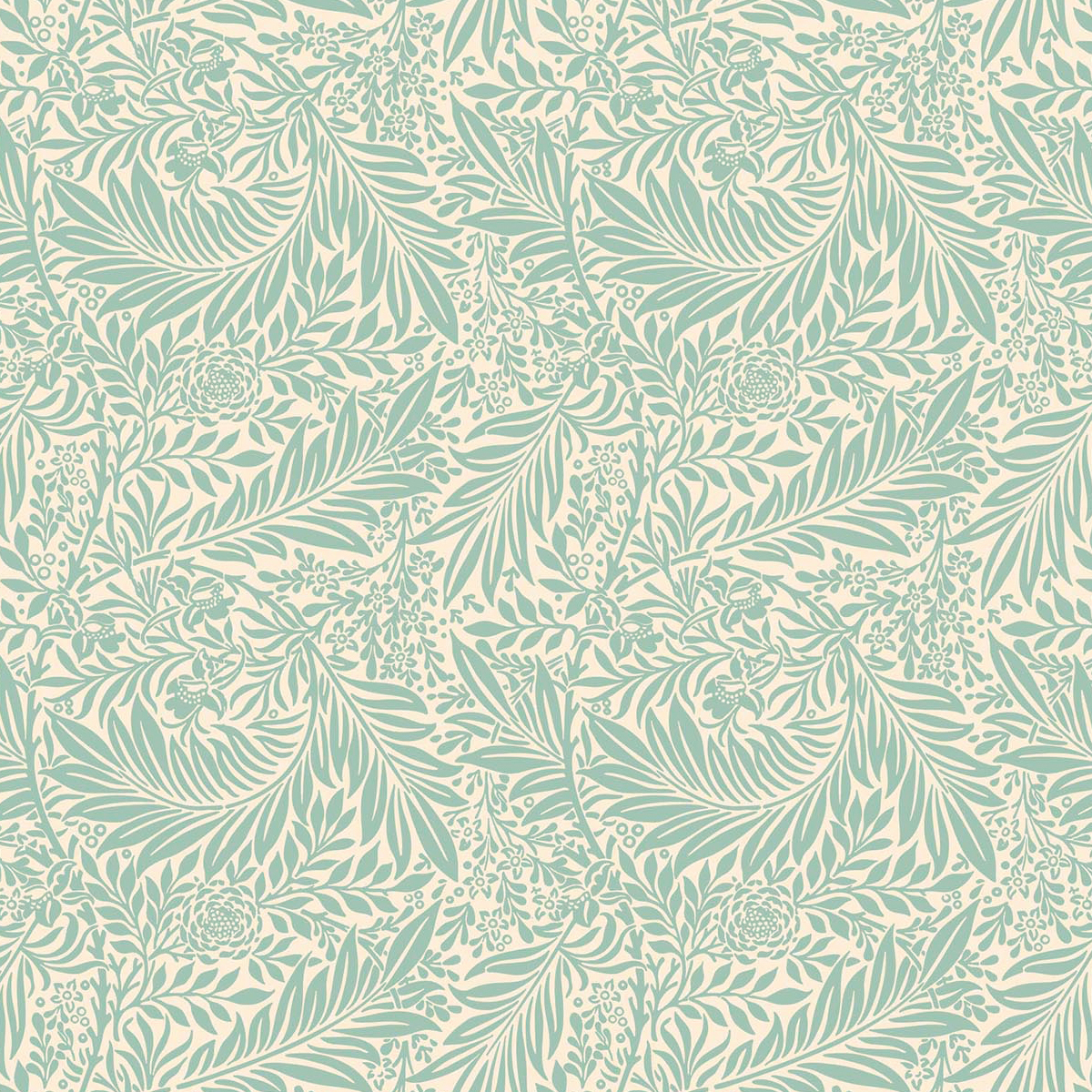 100% Cotton Print - WM Larkspur - Duckegg C15 CC480