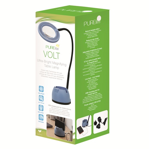 PURElite - Lamp: Ultra-Bright: Magnifying: Table Lamp: Volt - CFPL47