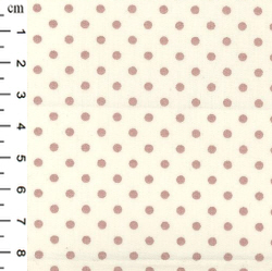 100% Cotton Poplin Tan Polka Dot on Ivory BG - 01CP0284tan