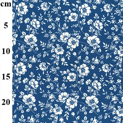 100% Cotton Poplin Floral Designs Medium 01cp0742 Copen