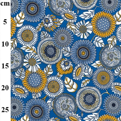 100% Cotton Poplin Floral Designs Medium 01cp0933 Copen