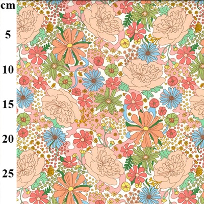 100% Cotton Poplin Floral Designs Med 01cp0994 Rose