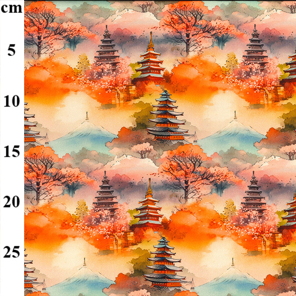 100% Printed Cotton  - 01CP1034* Pagodas