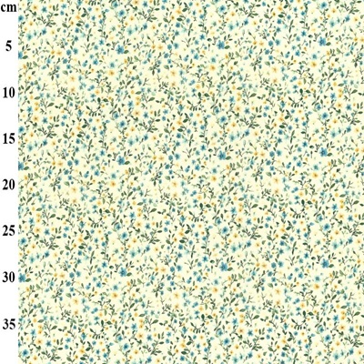 100% Printed Cotton  - 01CP1080-Mini-Flower-Blue