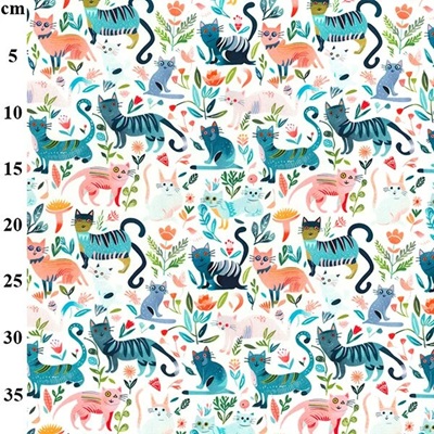 100% Printed Cotton  - 01CP1175 Cats