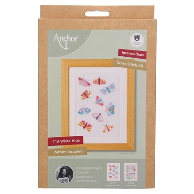 Counted Cross Stitch Kit: Starter: Maggie Magoo: Moths & Butterflies - DCX001