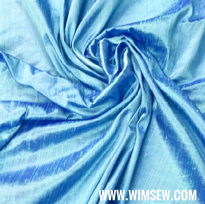 100% Silk Dupion - Blue 1m