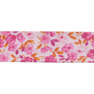 100% Cotton 20mm Bias Binding -1m - ETR 20320/2200 Pink/Orange Floral