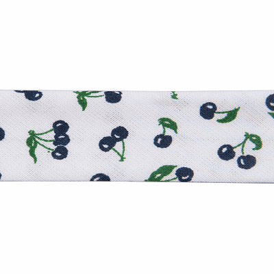 100% Cotton 20mm Bias Binding -1m - ETR 20320/278 Navy Cherry