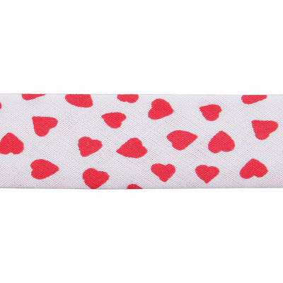 100% Cotton 20mm Bias Binding -1m - ETR 20320/5460 Love Heart - Red