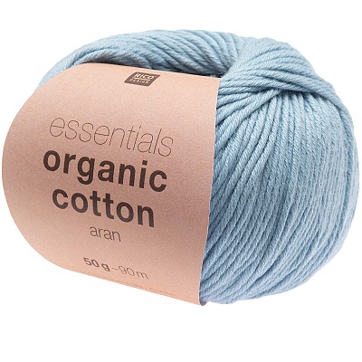 Rico Essentials Organic Cotton Aran 50g - Blue