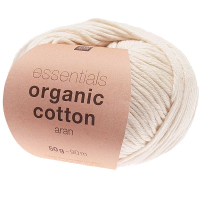 Rico Essentials Organic Cotton Aran 50g - Cream