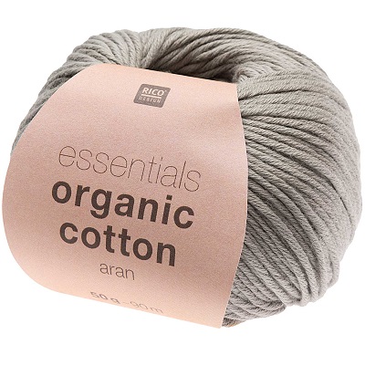 Rico Essentials Organic Cotton Aran 50g - Grey