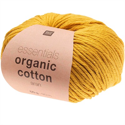 Rico Essentials Organic Cotton Aran 50g - Mustard - Coming Soon