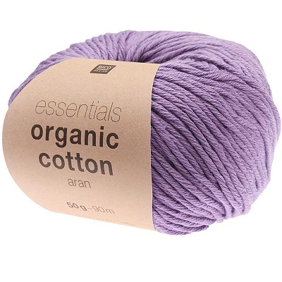 Rico Essentials Organic Cotton Aran 50g - Purple