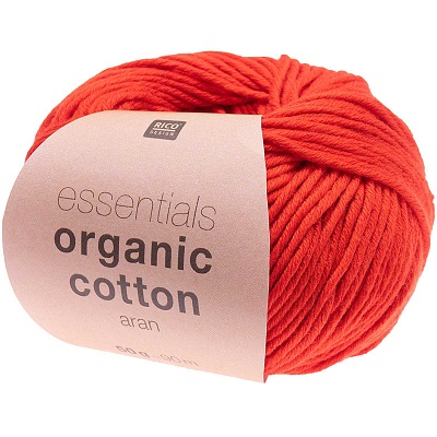Rico Essentials Organic Cotton Aran 50g - Red