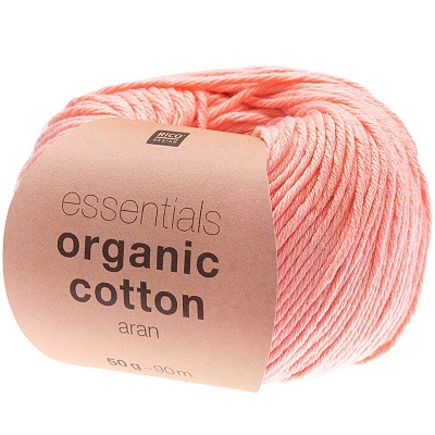 Rico Essentials Organic Cotton Aran 50g - Salmon - Coming Soon