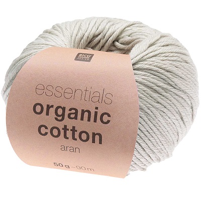 Rico Essentials Organic Cotton Aran 50g - Silver
