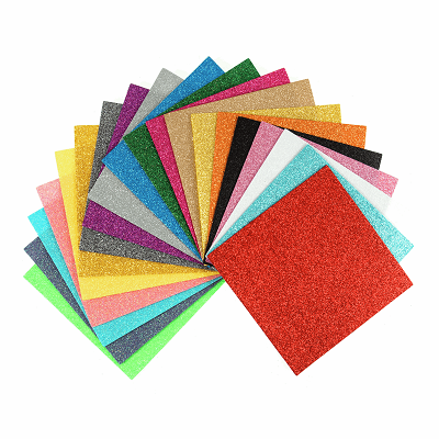 Felt: Acrylic: 15 x 15cm: Glitter: Assorted Colours: 20 Pieces - FPP18