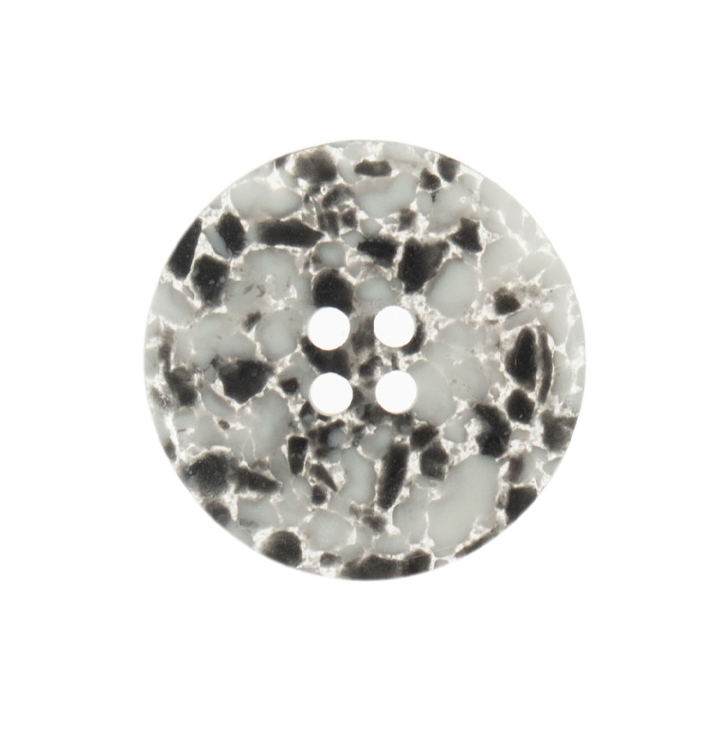 Eco-Conscious: Recycled Plastic Scrap: 4 Hole: 18mm: Black/White - G467218_50