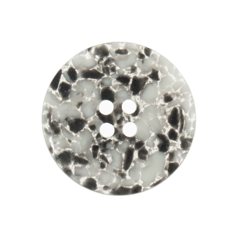 Eco-Conscious: Recycled Plastic Scrap: 4 Hole: 20mm: Black/White - G467220_50