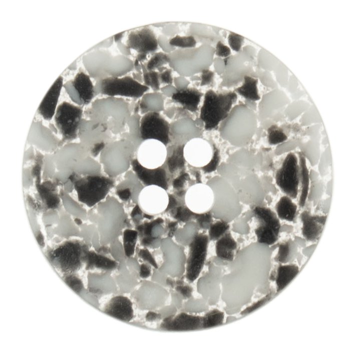 Eco-Conscious: Recycled Plastic Scrap: 4 Hole: 25mm: Black/White - G467225_50
