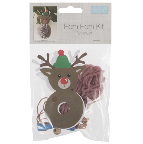Pom Pom Decoration Kit: Christmas: Reindeer - GCK047