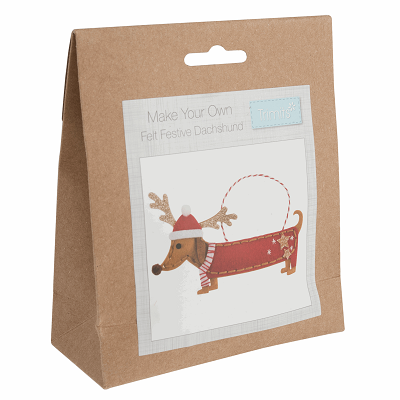 Felt Decoration Kit: Festive Dachshund - GCK077