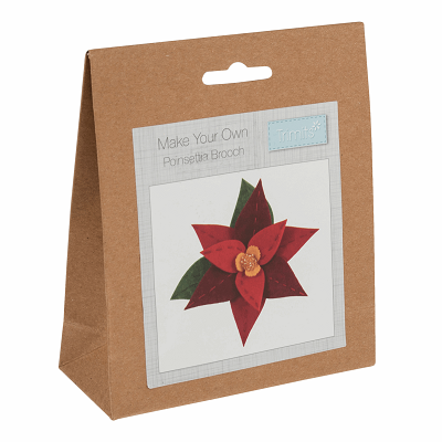 Felt Decoration Kit: Christmas: Poinsettia Brooch - GCK108