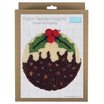 Punch Needle Kit: Yarn and Hoop: Christmas Pudding GCK125
