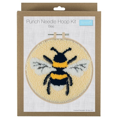 Punch Needle Kit: Yarn and Hoop: Bee GCK181