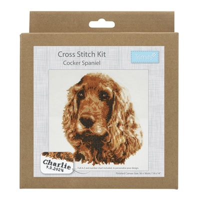 Trimits: Counted Cross Stitch Kit: Large: Cocker Spaniel - GCS109