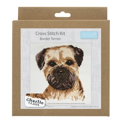 Trimits: Counted Cross Stitch Kit: Large: Border Terrier - GCS110