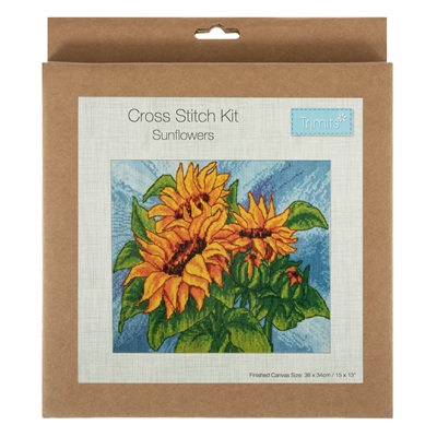 Trimits: Counted Cross Stitch Kit: Large: Sunflowers - GCS117