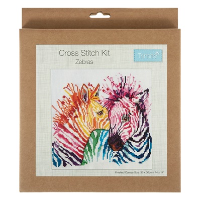 Counted Cross Stitch Kit: Large: Zebras GCS121