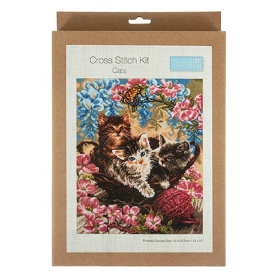 Trimits - Counted Cross Stitch Kit: Extra Large: Cats - GCS124