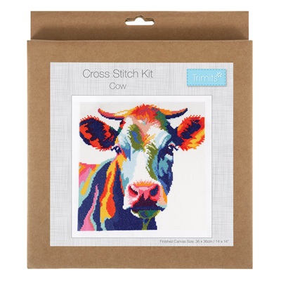 Trimits: Counted Cross Stitch Kit: Large: Cow - GCS133