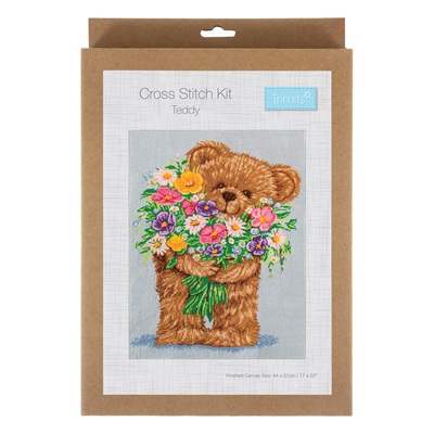 Trimits - Counted Cross Stitch Kit: Extra Large: Teddy - GCS137