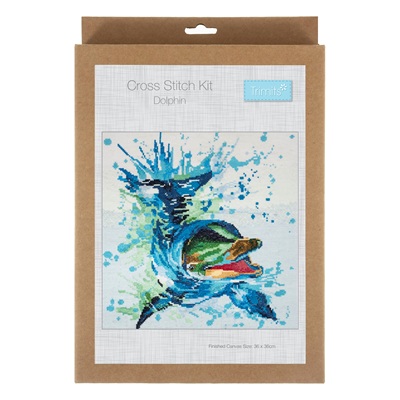 Trimits: Counted Cross Stitch Kit: Large: Dolphin - GCS176