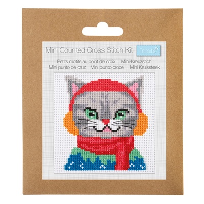 Mini Cross Stitch Kit: Cat Ear Muff - GCS206