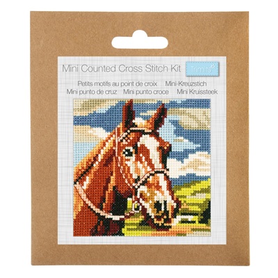 Mini Cross Stitch Kit: Brown Horse - GCS207