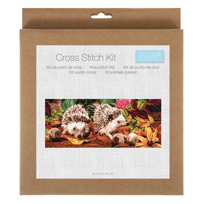 Trimits: Counted Cross Stitch Kit: Large: Hedgehogs - GCS217