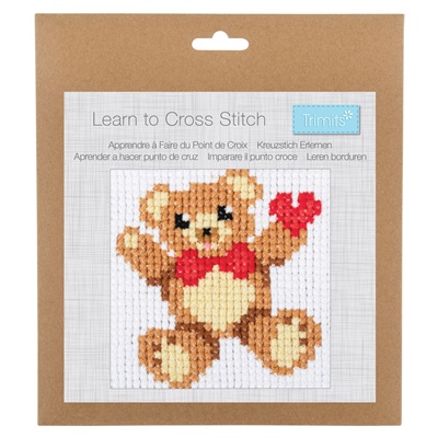 Learn to Cross Stitch Kit: Teddy Bear - GCS229
