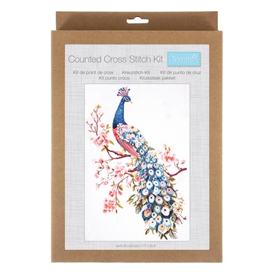 Counted Cross Stitch Kit: X Large: Peacock GCS245