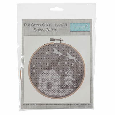 Cross Stitch Kit with Hoop: Snow Scene - GCS28