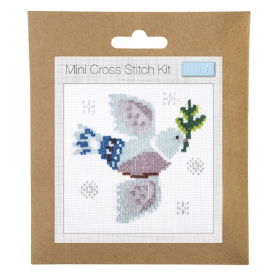 Counted Cross Stitch Kit: Mini: Christmas: Scandi Dove - GCS62