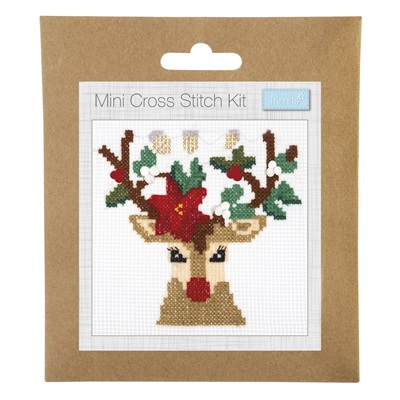 Counted Cross Stitch Kit: Mini: Christmas: Reindeer - GCS63