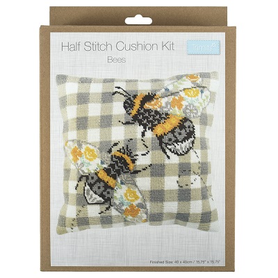 Half Cross Stitch Tapestry Kit: Cushion: Bees GCS81