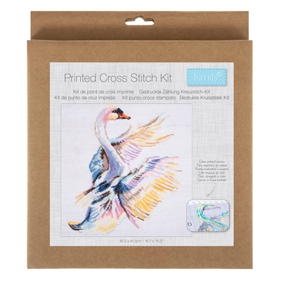Printed Cross Stitch Kit: Large: Swan GCSP13